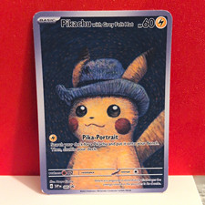 Van Gogh Pikachu with Grey Felt Hat FAN ART STICKER NON-HOLO Matte Finish picture
