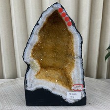 17.3LB Natural citrine geode quartz cluster crystal Cathedrals specimen Healing picture