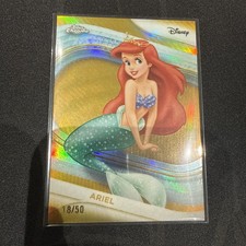 2025 TOPPS DISNEY CHROME ARIEL #/50 GOLD REFRACTOR THE LITTLE MERMAID #20/50 picture