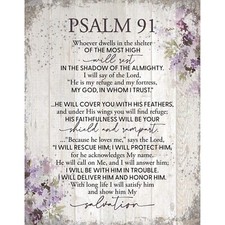 DEXSA Psalm 91 Wood Plaque - Made in the USA - 11.75 in x 15 in - Classy Vert... picture