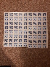 2, 1973 Connecticut License Plates. YOM Expiration Stickers. PER PAIR. picture