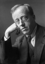 Portrait of musician composer Gustav Von Holst head resting on rig- Old Photo picture