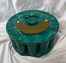 VINTAGE Turnit Green Marble Plastic Poker Chip Caddy Holder (see description) picture