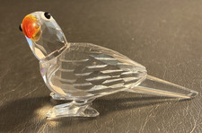 Swarovski Crystal Feathered Beauties PARROT - Fire Opal Beak Retired picture