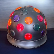 VTG REVOLVING DISCO BALL LIGHT CAROUSEL V-9607 METAL BASE LIGHTS Dance Party picture