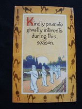 Gibson Vintage Halloween Postcard Ghosts Walking in a Row picture
