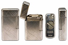 Swank Vintage Silver Tone Metal Table Lighter Japan Silver Color Finish picture