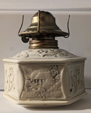 Vintage 1983 Duncan Four Seasons Oil Lamp DM-612A Ceramic White Cottage picture