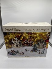 2006 Walt Disney Brass Key Mickey Mouse Christmas Porcelain Village Set NEW picture