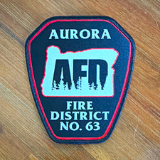 Aurora AFD Fire District No. 63 Firefighting & Rescue Patch OR picture