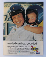 Mark Donohue & Mike Vintage 1970 Sunoco My Dad Can Beat Your Original Print Ad picture