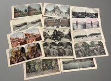 14x Antique 1900s Stereoview Lot - China Boxer Era Peking Japan India Germany picture