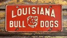 Vintage 1950s 60s Louisiana Missouri Bull Dogs High School Booster License Plate picture