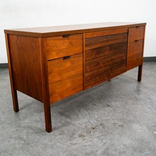 Mid Century Modern Credenza Sideboard Drexel Drawers File Cabinet Tambour Door picture