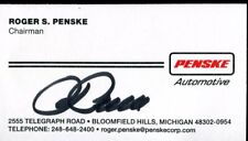 Roger Penske Automotive Racing Owner Signed Business Card Authentic Autograph *1 picture