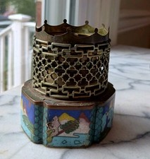 Antique Late 18th Century Asian Cloisonne Oil Lamp/ Opium Lamp picture