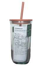 Starbucks Recycled Glass Triangle Bottom Cold Cup Brown Tumbler 16 oz Grande NWT picture