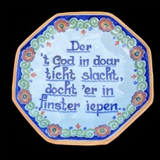 Altena Workum Handwerk Vintage Ceramic PLate Friesland House Blessing Floral 7