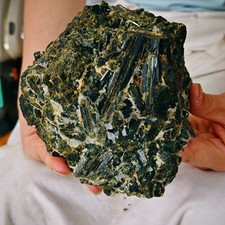 4LB Natural Green Tourmaline with Quartz Symbiotic Raw Mineral Specimen picture