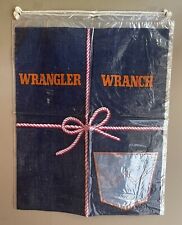 Vintage 70s Wrangler Wranch Plastic Shopping Store Bag Drawstring Denim Jean picture