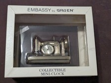 Embassy by Gruen Collectible Sewing Machine Mini Clock NEW picture