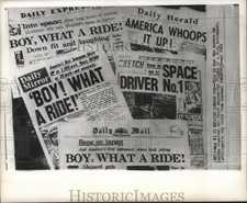 1961 Press Photo Headlines in London of American space launch  - nosp02651 picture