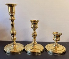 Baldwin Brass Candlesticks Set of 3 Graduated. 333 picture