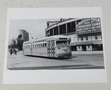 Vintage Chicago Surface Lines 4088 Streetcar Photo Print 1947 Wrigley Field 8x10 picture