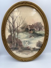 Vintage Homco Oval Watercolor Print by Frank Massa 13