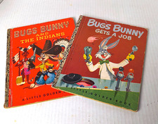 2 LITTLE GOLDEN BOOKS -  BUGS BUNNY GETS A JOB & THE INDIANS, 1951 and 1952 picture