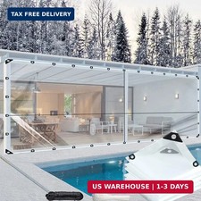Clear Tarp with Grommets,8x20ft Clear Tarps Heavy Duty Waterproof picture