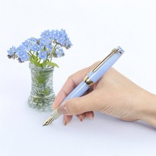 Sailor × Usagiya Original Flare Series 14K Fountain Pen Forget-me-not Blue MF picture