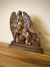  wood carved statue of the birth of Jesus icon of the Holy Family Bethlehem Gift picture