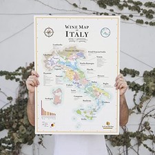WINE MAP OF ITALY - Premium Gift for Wine Lovers, Printed on Art Paper 20’’x28 picture