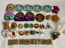 Vintage Lot Boy Scout Accessories & Patches Girl Scout Wood Camp Fire Beads picture