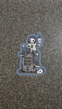 Dutch Bros Death Before Decaf Sticker October 2026 Halloween Skeleton NEW picture