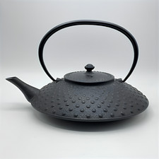 Authentic Wazuqu Kikuchi Hojudo Cast Iron Teapot Tetsukyusu Arare Signed - Japan picture