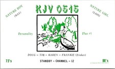 Lois Nature Girl Ray Nature Boy Canoe Vintage QSL Ham Radio Card 5P21-30 picture