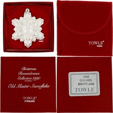 Towle Sterling Silver 90 Old Master Snowflake Ornament Remembrance Christmas Vtg picture