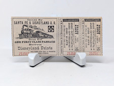 Vintage 1957 Disneyland Santa Fe Railroad Ticket Strip Partial 2 Stubs Ephemera picture