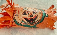 Rare Antique Halloween Crepe Paper Party Favor handmade with prizes no candy picture