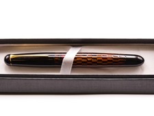 Stunning Vintage Kyoto Celluloid Kohaku Fountain Pen M nib picture