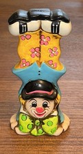 vintage 1966 ceramic Happy & Sad clown Two Sided Piggy bank OSL Japan 8