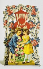 Vintage Valentines Card Stand Up Pop Up Card Early 1900s picture