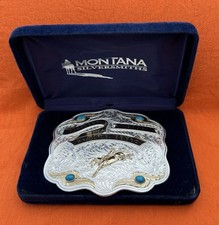 VINTAGE NOS NIB MONTANA SS 2006 BASIN JR RODEO BAREBACK GEM TROPHY BELT BUCKLE picture
