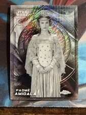 2026 Topps Chrome Star Wars Padme Amidala #132 BLACK & WHITE SHIMMER REFRACTOR picture