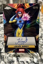 2025 TOPPS CHROME MARVEL JEAN GREY /10 FACSIMILE AUTO BLACK REFRACTOR 🔥 Clean picture