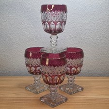 Westmoreland Waterford Red Ruby Flashed Glass Magnum Goblet 6.5in Set of 4 picture