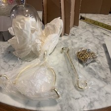 VTG PartyLite Waverly Hanging Candle Holder P02061 Swirled Glass Brass NIB picture