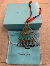 Tiffany & Co. 1998 925 Sterling Silver Christmas Tree Ornament w/ Box, Pouch picture